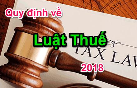 Các Thông tư mới về Thuế năm 2018